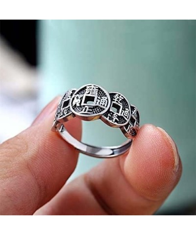 Unisex Attract Wealth Money And Good Luck Ring,Five Emperor Money Ring,Chinese Feng Shui Coins For Fortune And Success Ring,R...