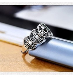 Unisex Attract Wealth Money And Good Luck Ring,Five Emperor Money Ring,Chinese Feng Shui Coins For Fortune And Success Ring,R...