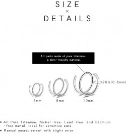 16G/18G/20G Implant Grade Titanium Nose Ring CZ Daith Jewelry Cartilage Earrings Hoops 6-12mm, ASTM F136 Titanium Helix Rook ...