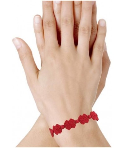 Cruciani Lace Bracelet 7 Clovers Red Color $11.04 Bracelets