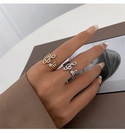 Musical Note Cubic Zirconia Open Rings Dainty Staff Treble Clef Statement 18K Gold Plated for Women Girls Boys Engagement Wed...