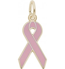 Rembrandt Pink Enamel Awareness Ribbon Charm 10K Yellow Gold $19.88 Bracelets