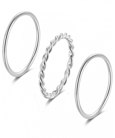 925 Sterling Silver Knuckle Rings for Women Minimalist Thin Stacking Rings Set 3PCS Midi Pinky Ring Size 2.5-8.5 5 SET 2 $11....