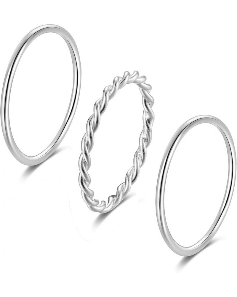 925 Sterling Silver Knuckle Rings for Women Minimalist Thin Stacking Rings Set 3PCS Midi Pinky Ring Size 2.5-8.5 5 SET 2 $11....