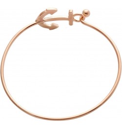 Women's Nautical Jewelry Sailor's Anchor Easy Open Hook Bracelet Bangle rose gold $9.67 Bracelets