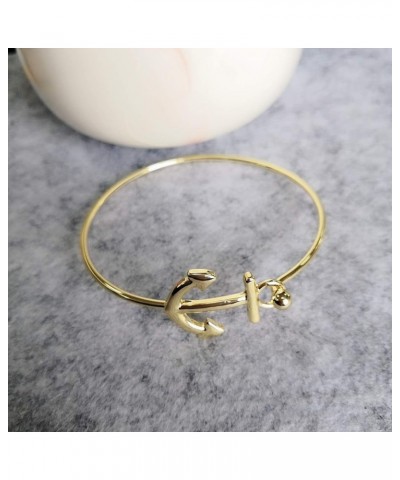 Women's Nautical Jewelry Sailor's Anchor Easy Open Hook Bracelet Bangle rose gold $9.67 Bracelets