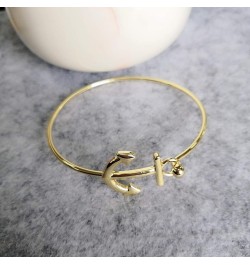 Women's Nautical Jewelry Sailor's Anchor Easy Open Hook Bracelet Bangle rose gold $9.67 Bracelets