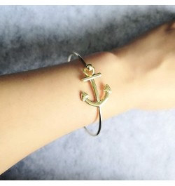 Women's Nautical Jewelry Sailor's Anchor Easy Open Hook Bracelet Bangle rose gold $9.67 Bracelets