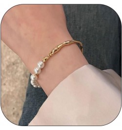 Pearl Bracelets for Women Pearl Beads for Bracelets Stretch Bracelets Wedding Bracelets for Brides Trendy Jewelry Gift Glod $...