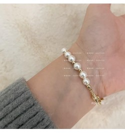 Pearl Bracelets for Women Pearl Beads for Bracelets Stretch Bracelets Wedding Bracelets for Brides Trendy Jewelry Gift Glod $...