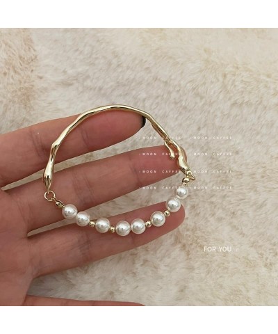 Pearl Bracelets for Women Pearl Beads for Bracelets Stretch Bracelets Wedding Bracelets for Brides Trendy Jewelry Gift Glod $...