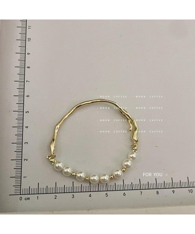 Pearl Bracelets for Women Pearl Beads for Bracelets Stretch Bracelets Wedding Bracelets for Brides Trendy Jewelry Gift Glod $...