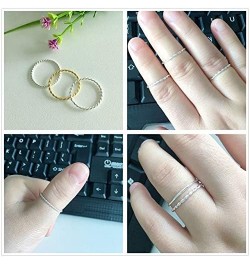 925 Sterling Silver Knuckle Rings for Women Minimalist Thin Stacking Rings Set 3PCS Midi Pinky Ring Size 2.5-8.5 5 SET 2 $11....