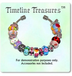 Paw Prints Charm for European Charm Bracelets Lampwork Glass Stainless Steel Pink Plumeria $10.19 Bracelets