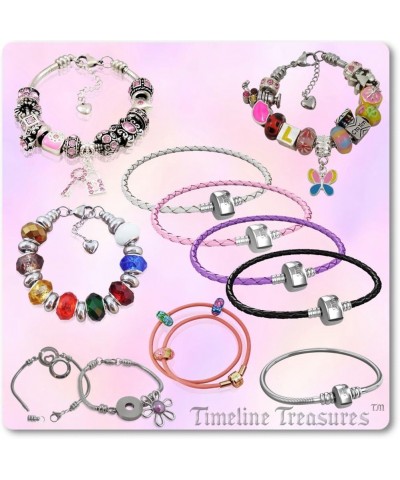 Paw Prints Charm for European Charm Bracelets Lampwork Glass Stainless Steel Pink Plumeria $10.19 Bracelets