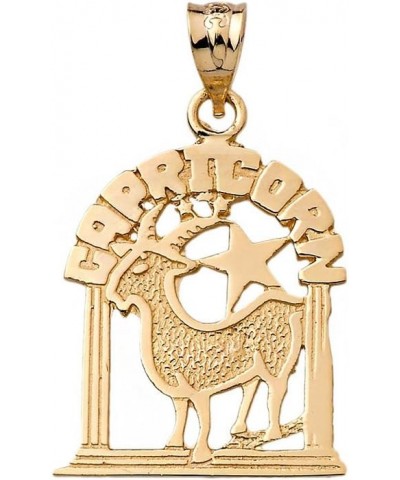 Personalized 14k Yellow Gold Zodiac Sign Charm Pendant Capricorn $81.39 Pendants