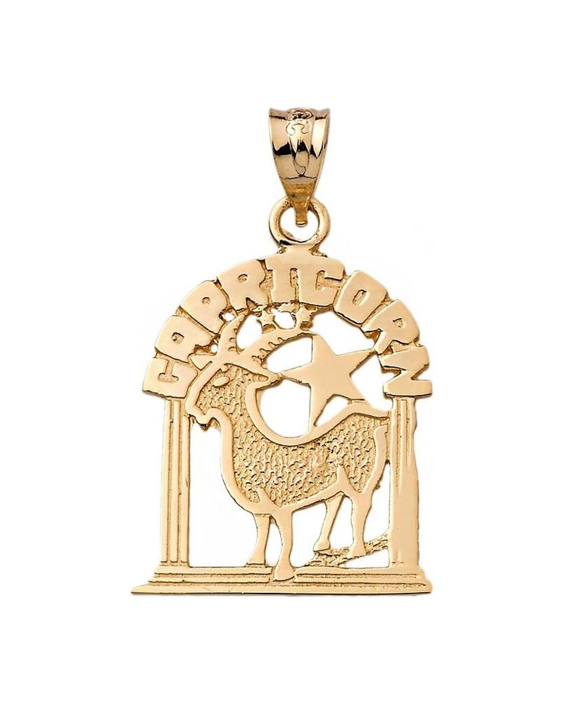 Personalized 14k Yellow Gold Zodiac Sign Charm Pendant Capricorn $81.39 Pendants