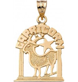 Personalized 14k Yellow Gold Zodiac Sign Charm Pendant Capricorn $81.39 Pendants