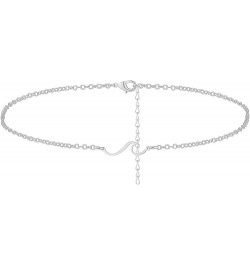 Wave Anklet Bracelet for Women Teen Girls,Charm Summer Surfer Beach Link Foot Ankle Bracelets Jewelry Silver $6.00 Anklets