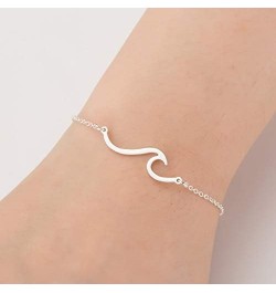 Wave Anklet Bracelet for Women Teen Girls,Charm Summer Surfer Beach Link Foot Ankle Bracelets Jewelry Silver $6.00 Anklets