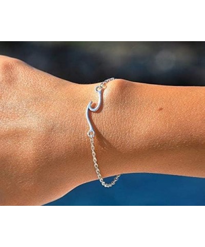 Wave Anklet Bracelet for Women Teen Girls,Charm Summer Surfer Beach Link Foot Ankle Bracelets Jewelry Silver $6.00 Anklets