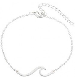 Wave Anklet Bracelet for Women Teen Girls,Charm Summer Surfer Beach Link Foot Ankle Bracelets Jewelry Silver $6.00 Anklets