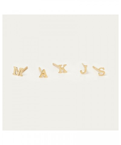 14K Solid Gold Initial Earring for Women | 14k Gold Letter Stud Earring, A -Z, All Letters 0 $35.42 Earrings