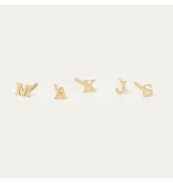 14K Solid Gold Initial Earring for Women | 14k Gold Letter Stud Earring, A -Z, All Letters 0 $35.42 Earrings