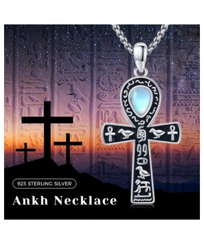 Ankh Necklace Women Sterling Silver Egyptian Necklace Ankh Cross Pendant for Men Women, Ancient Egyptian Hieroglyphic Symbol ...