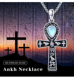 Ankh Necklace Women Sterling Silver Egyptian Necklace Ankh Cross Pendant for Men Women, Ancient Egyptian Hieroglyphic Symbol ...