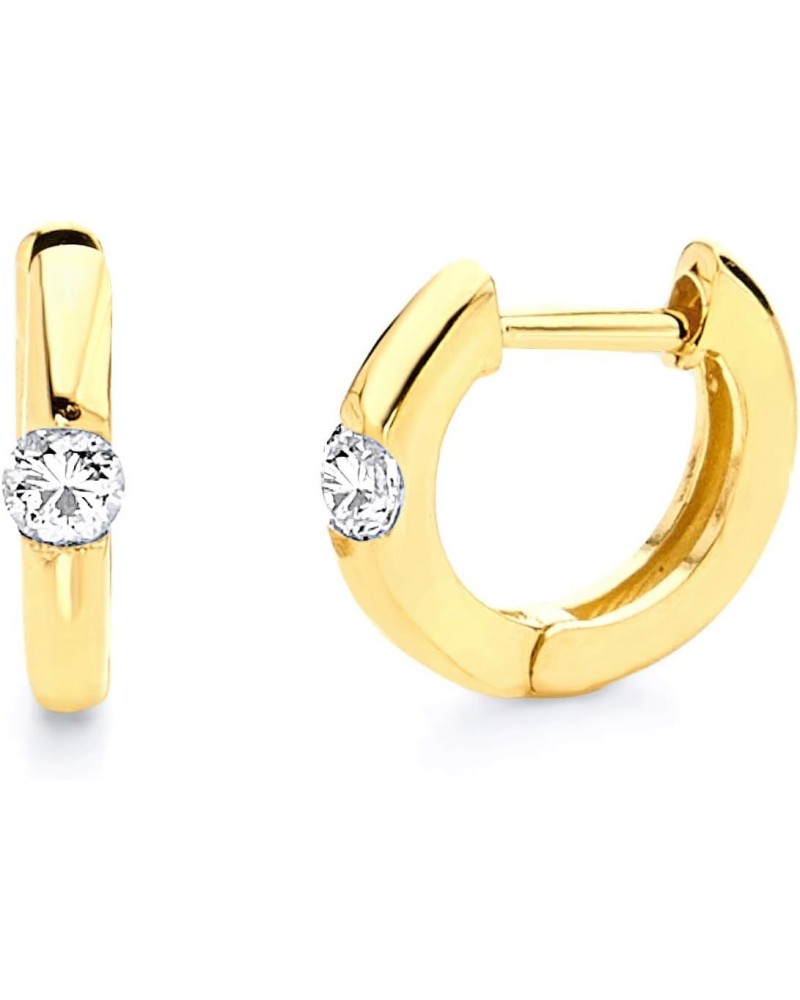 14k REAL Yellow Gold 1mm Thickness Fancy Huggie Hoop Earrings (9mm Diameter) $48.30 Earrings