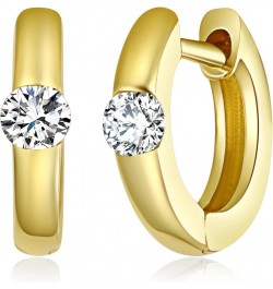 14k REAL Yellow Gold 1mm Thickness Fancy Huggie Hoop Earrings (9mm Diameter) $48.30 Earrings