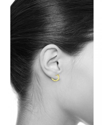 14k REAL Yellow Gold 1mm Thickness Fancy Huggie Hoop Earrings (9mm Diameter) $48.30 Earrings