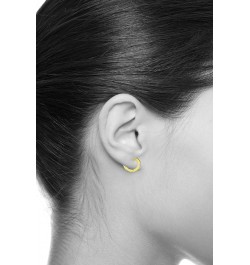 14k REAL Yellow Gold 1mm Thickness Fancy Huggie Hoop Earrings (9mm Diameter) $48.30 Earrings