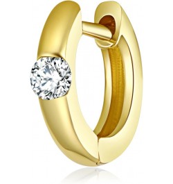 14k REAL Yellow Gold 1mm Thickness Fancy Huggie Hoop Earrings (9mm Diameter) $48.30 Earrings