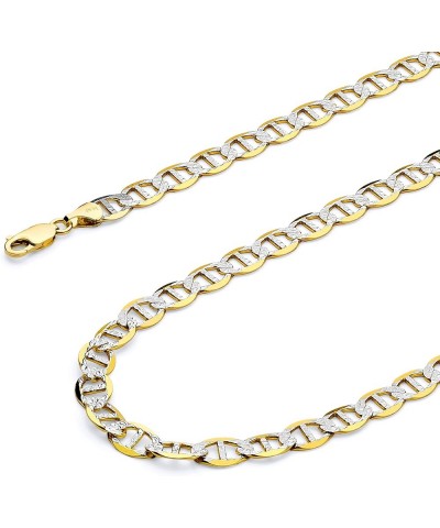 14K Solid Gold Flat Mariner Chains (Select Options) 26 Inches White And Yellow Gold $43.26 Necklaces