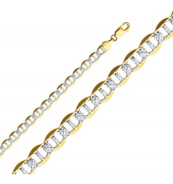 14K Solid Gold Flat Mariner Chains (Select Options) 26 Inches White And Yellow Gold $43.26 Necklaces