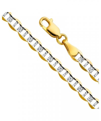 14K Solid Gold Flat Mariner Chains (Select Options) 26 Inches White And Yellow Gold $43.26 Necklaces