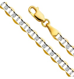 14K Solid Gold Flat Mariner Chains (Select Options) 26 Inches White And Yellow Gold $43.26 Necklaces