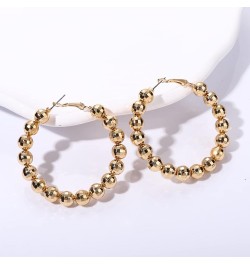 Gold Disco Ball Hoop Earrings Disco Ball Earrings 60's or 70's Silver Gold Disco Ball Earrings for Women Gold $7.69 Earrings