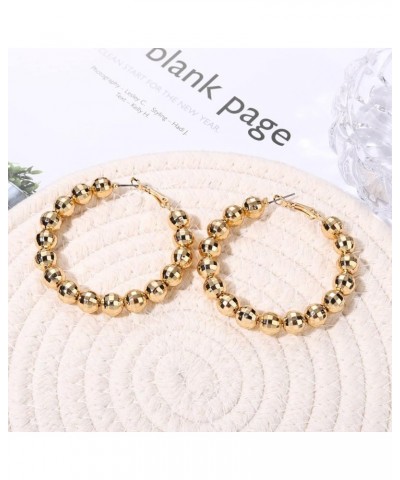 Gold Disco Ball Hoop Earrings Disco Ball Earrings 60's or 70's Silver Gold Disco Ball Earrings for Women Gold $7.69 Earrings