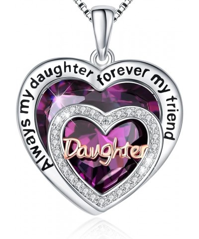 Daughter/Sister Necklace S925 Sterling Silver Always My Daughter/Sister Forever My Friend Love Heart Butterfly Mother Daughte...