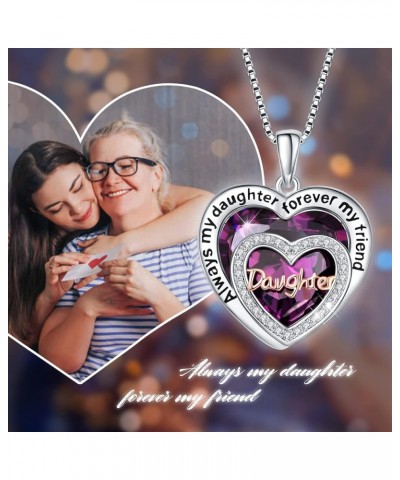 Daughter/Sister Necklace S925 Sterling Silver Always My Daughter/Sister Forever My Friend Love Heart Butterfly Mother Daughte...