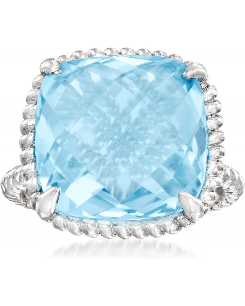 13.00 Carat Sky Blue Topaz Roped Ring in Sterling Silver. Size 6 $69.30 Rings