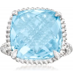 13.00 Carat Sky Blue Topaz Roped Ring in Sterling Silver. Size 6 $69.30 Rings