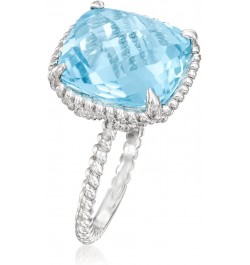 13.00 Carat Sky Blue Topaz Roped Ring in Sterling Silver. Size 6 $69.30 Rings