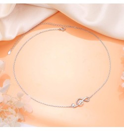 S925 Sterling Silver Jewelry Sideways Choker Necklace 14 inches to 18 inches Musical Note $14.52 Necklaces