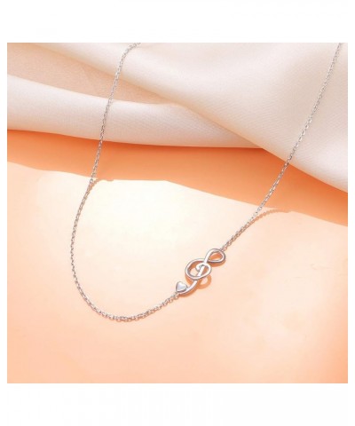 S925 Sterling Silver Jewelry Sideways Choker Necklace 14 inches to 18 inches Musical Note $14.52 Necklaces