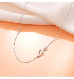 S925 Sterling Silver Jewelry Sideways Choker Necklace 14 inches to 18 inches Musical Note $14.52 Necklaces