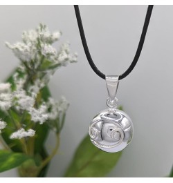 Zodiac Astrology Sun Sign Chime Ball Necklace, Angel Caller Harmony Ball, Astrology Glyph Stylized CANCER 20" Black Cord with...